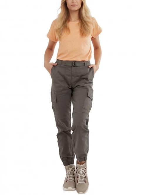 Fundango Alina Cargo Pants női oldalzsebes utcai nadrág oliva színben 4