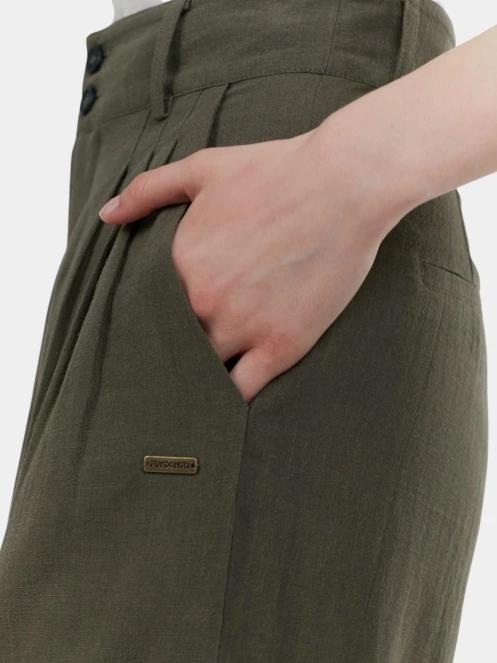 Fundango Piper Pants női hosszú nadrág oliva színben 6