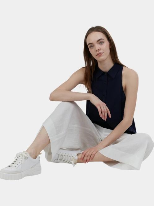 Fundango Myrto Sleeveless Shirt női blúz sötétkék színben 5