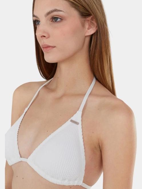 Fundango Innisfil Triangle Jacquard Top női bikini felső fehér színben 5