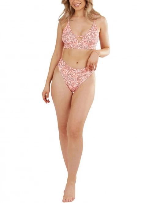 Fundango Sahara Mid Waist Full Bottoms női bikini alsó piros színben 4