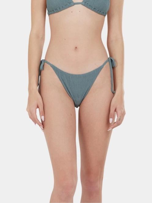Fundango Innisfil II Tie-side Jacquard Bottom női bikini alsó zöld színben 2