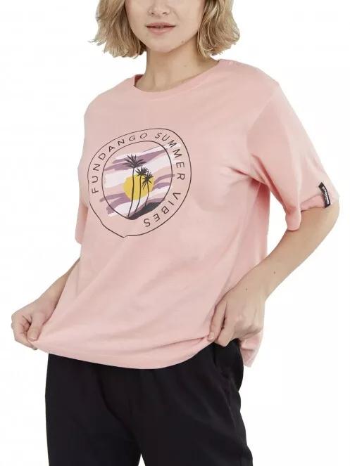 Fundango Nandelit T-shirt női rövid ujjú póló rózsaszín színben 2
