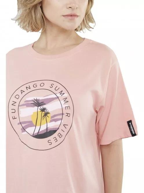 Fundango Nandelit T-shirt női rövid ujjú póló rózsaszín színben 4