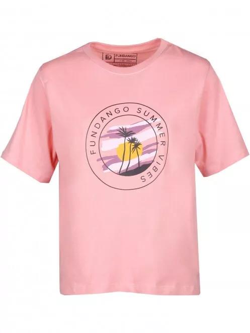 Fundango Nandelit T-shirt női rövid ujjú póló rózsaszín színben 6