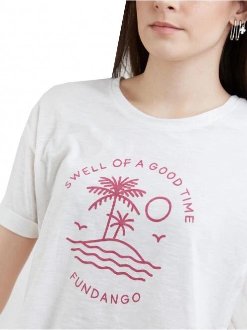 Fundango Nissa T-shirt női rövid ujjú póló fehér színben 5