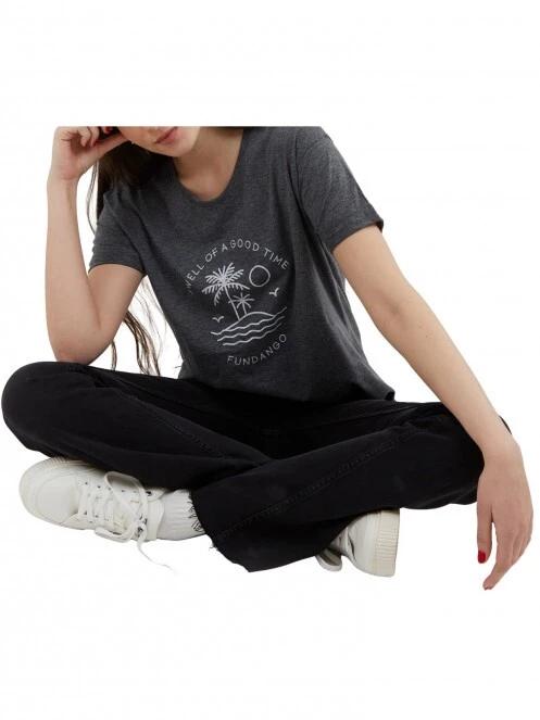 Fundango Nissa T-shirt női rövid ujjú póló szürke színben 5