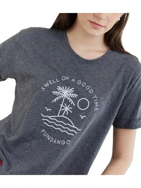 Fundango Nissa T-shirt női rövid ujjú póló szürke színben 6