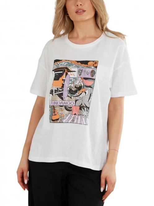Fundango Nissa T-shirt női rövid ujjú póló fehér színben 2