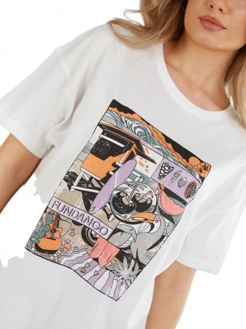 Fundango Nissa T-shirt női rövid ujjú póló fehér színben 6