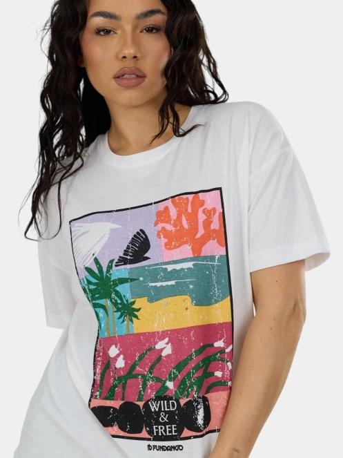 Fundango Sunshine II Surf-T női rövid ujjú póló fehér színben 6