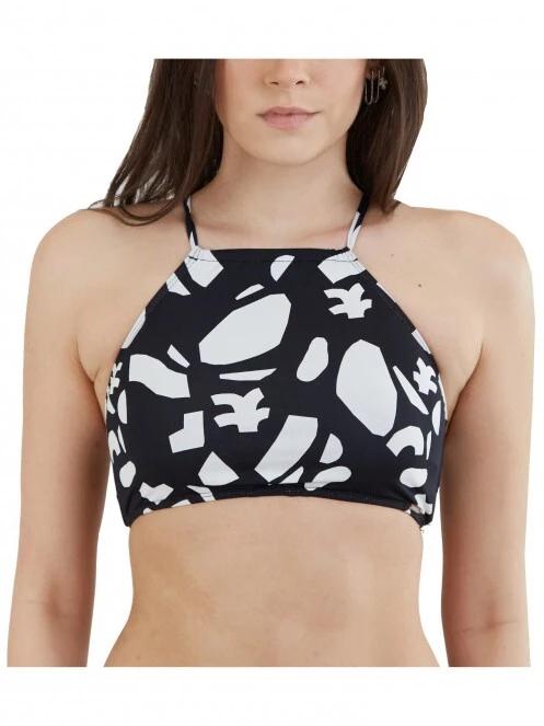 Fundango Hogg High Neck Top női bikini felső fekete színben 2