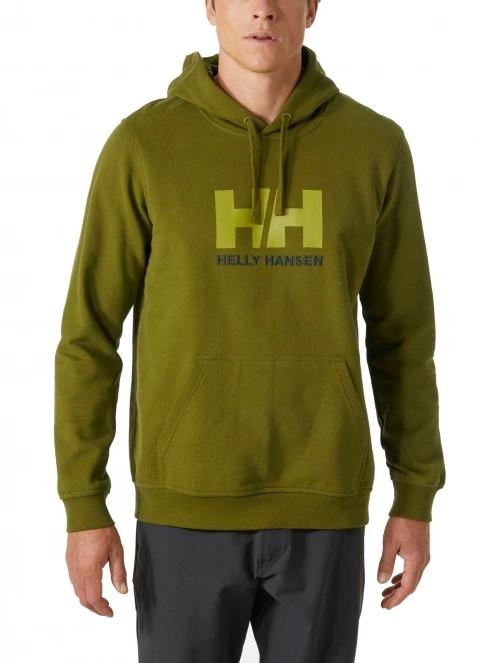 Helly Hansen Hh Logo Hoodie férfi kapucnis pulóver oliva színben 2