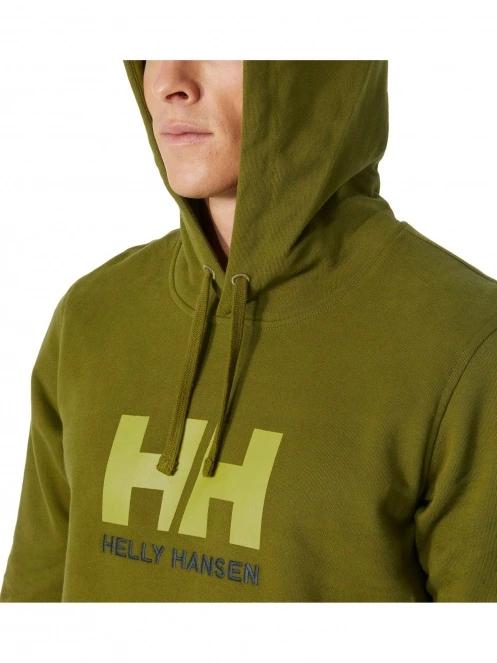 Helly Hansen Hh Logo Hoodie férfi kapucnis pulóver oliva színben 4