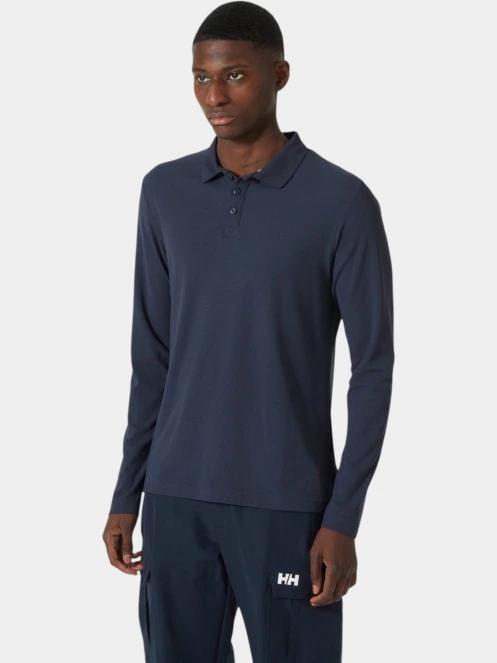 Helly Hansen Crewline Ls Polo férfi hosszú ujjú galléros póló sötétkék színben 2