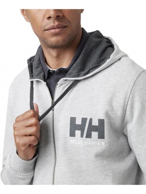 Helly Hansen Hh Logo Full Zip Hoodie férfi kapucnis pulóver szürke színben 4