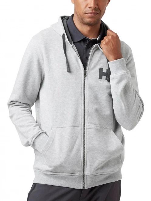 Helly Hansen Hh Logo Full Zip Hoodie férfi kapucnis pulóver szürke színben 2