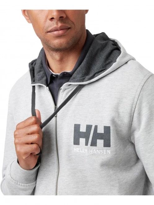 Helly Hansen Hh Logo Full Zip Hoodie férfi kapucnis pulóver szürke színben 4