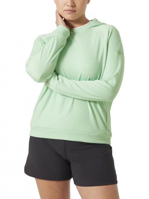 Helly Hansen W Inshore Hoodie női kapucnis pulóver zöld színben 2
