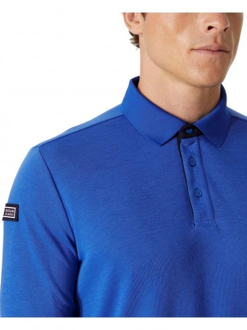 Helly Hansen Skagerrak Quickdry Rugger férfi hosszú ujjú galléros póló kék színben 4