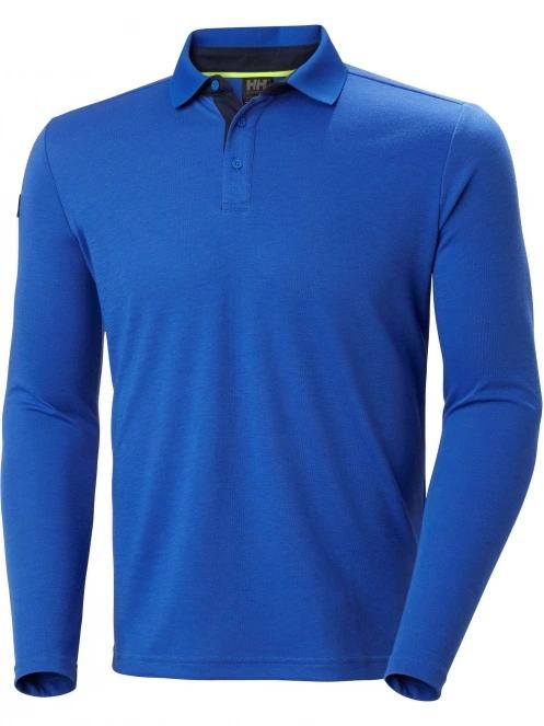 Helly Hansen Skagerrak Quickdry Rugger férfi hosszú ujjú galléros póló kék színben 6