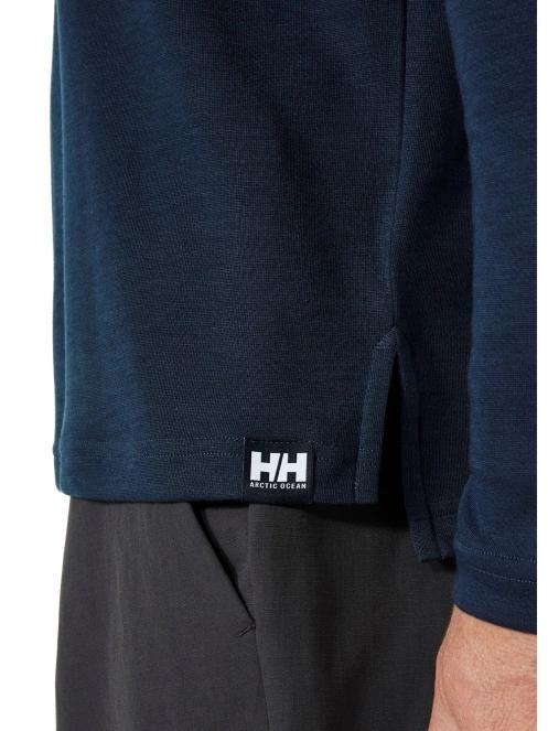 Helly Hansen Skagerrak Quickdry Rugger férfi hosszú ujjú galléros póló sötétkék színben 5