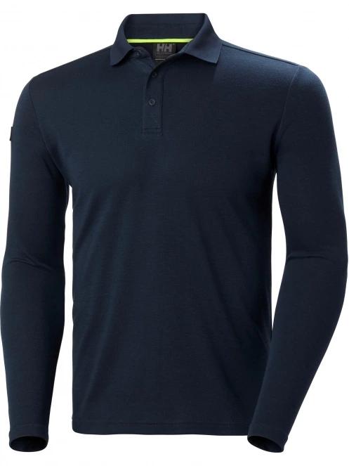Helly Hansen Skagerrak Quickdry Rugger férfi hosszú ujjú galléros póló sötétkék színben 6