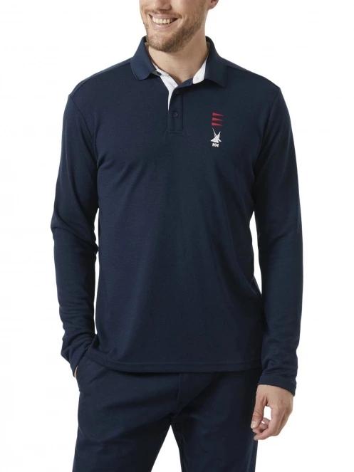 Helly Hansen Skagerrak Quickdry Rugger férfi hosszú ujjú póló sötétkék színben 2