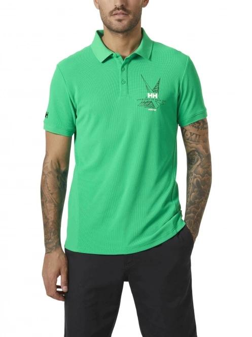 Helly Hansen Hp Race Polo férfi rövid ujjú sport póló zöld színben 2