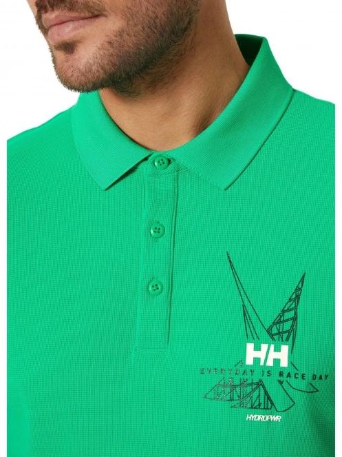 Helly Hansen Hp Race Polo férfi rövid ujjú sport póló zöld színben 4