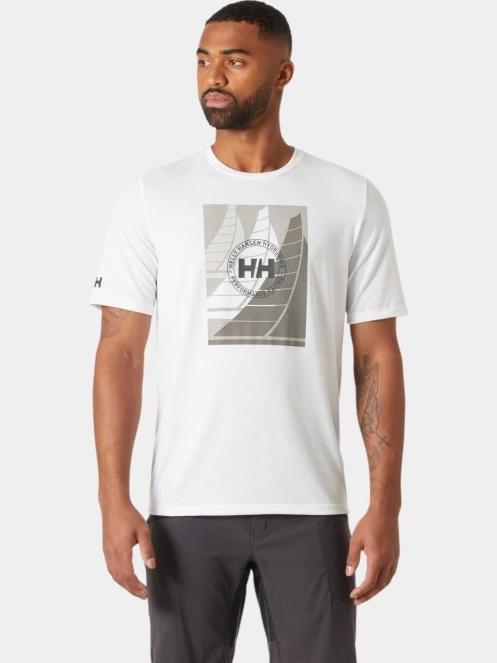 Helly Hansen Hp Race Graphic T-Shirt férfi rövid ujjú sport póló fehér színben 2