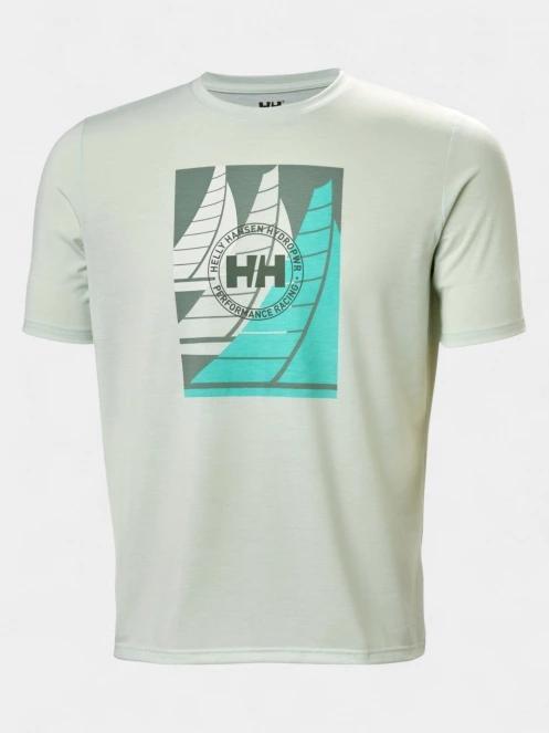 Helly Hansen Hp Race Graphic T-Shirt férfi rövid ujjú sport póló zöld színben 5