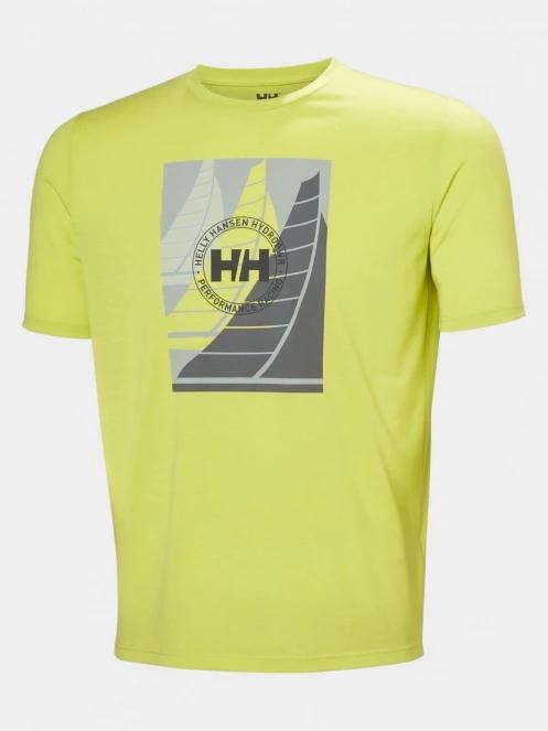 Helly Hansen Hp Race Graphic T-Shirt férfi rövid ujjú sport póló zöld színben 5