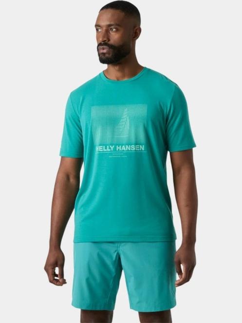 Helly Hansen Hp Race Graphic T-Shirt férfi rövid ujjú póló zöld színben 3