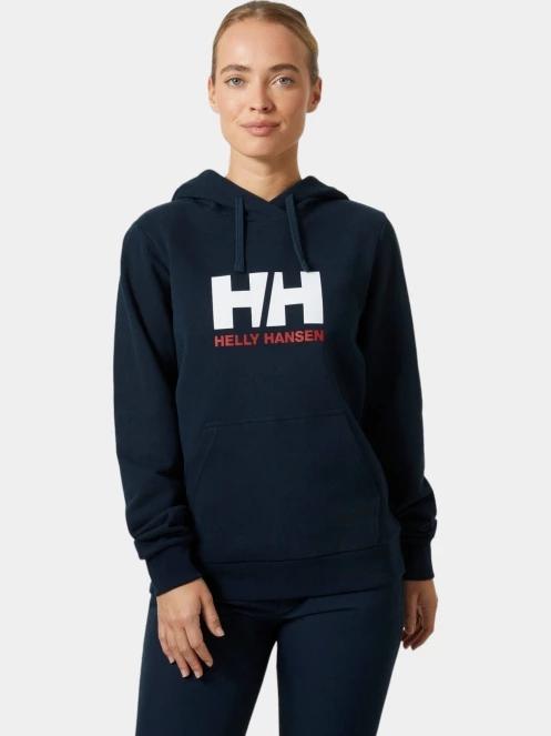 Helly Hansen W Hh Logo Hoodie 2.0 női kapucnis pulóver sötétkék színben 2