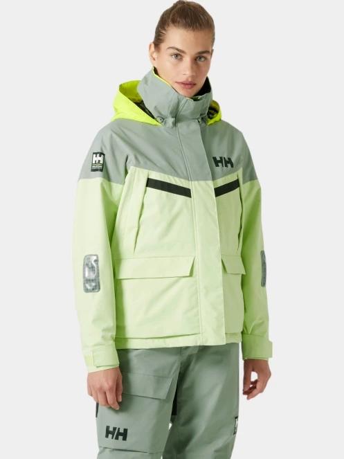 Helly Hansen W Pier 4.0 Jacket női vitorlás kabát zöld színben 2