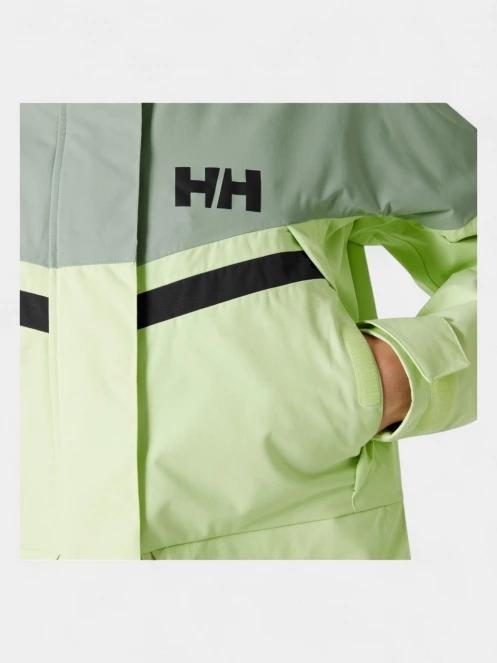 Helly Hansen W Pier 4.0 Jacket női vitorlás kabát zöld színben 5