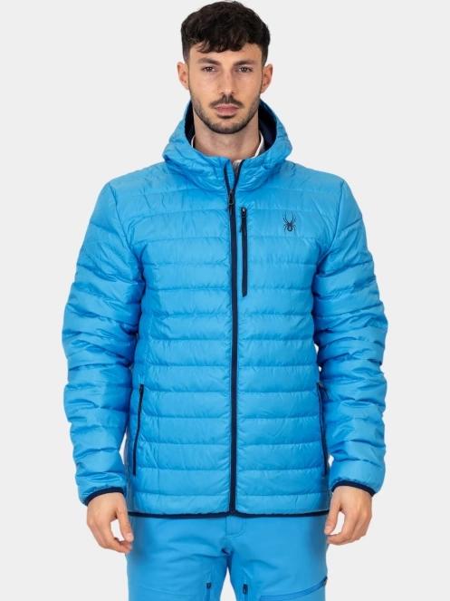 Spyder Zenith Hooded Down Jacket férfi steppelt átmeneti kabát kék színben 2