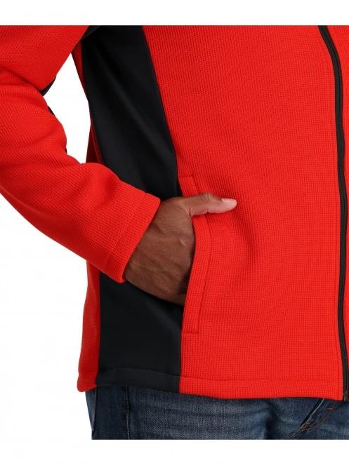 Spyder Bandit Jacket férfi polár pulóver piros színben 5