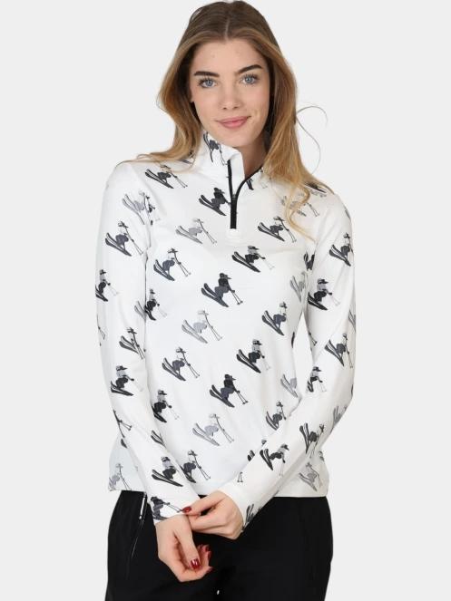 Spyder Vivid 1/2 Zip női polár pulóver fehér színben 2