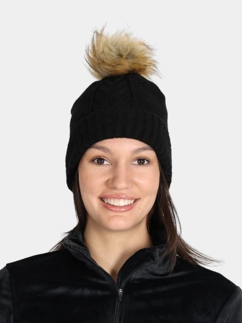 Spyder Plait Pom Hat bojtos sapka fekete színben 2