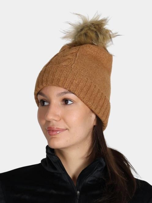 Spyder Plait Pom Hat bojtos sapka homok színben 3