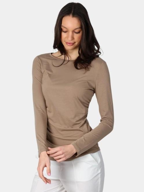 Luhta Luhta Eriksberg női hosszú ujjú póló barna színben 2