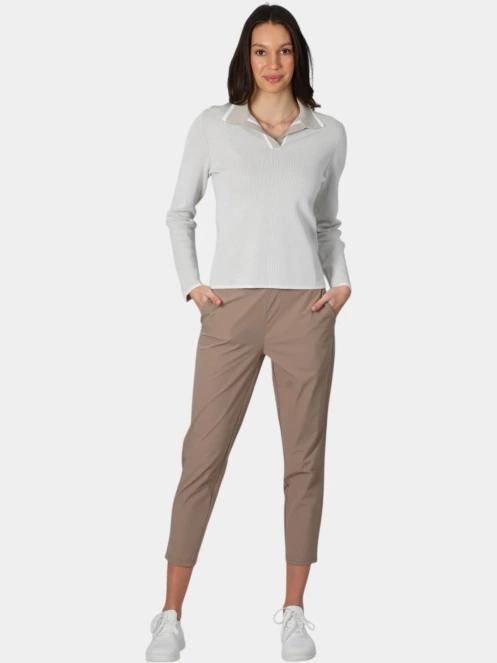 Luhta Luhta Inkarila női hosszú ujjú galléros póló fehér színben 5