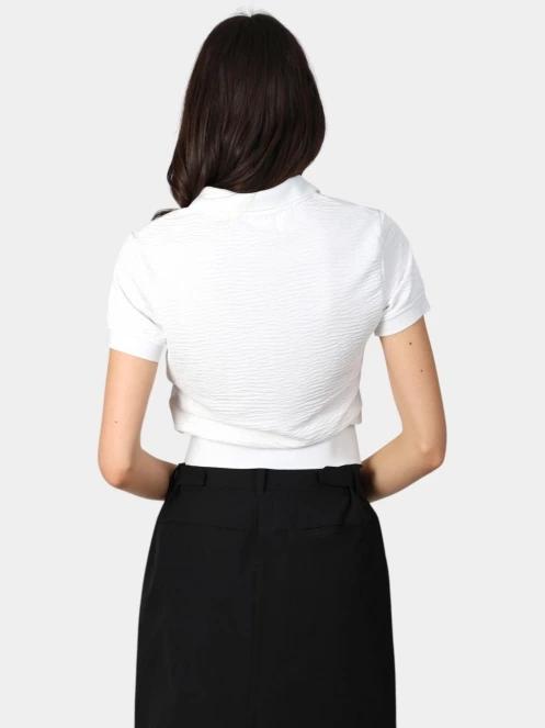 Luhta Luhta Ilmala női galléros póló fehér színben 4