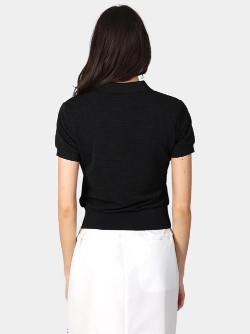 Luhta Luhta Ilmala női galléros póló fekete színben 4