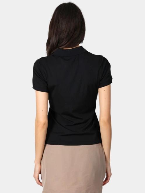 Luhta Luhta Innamo női galléros póló fekete színben 4