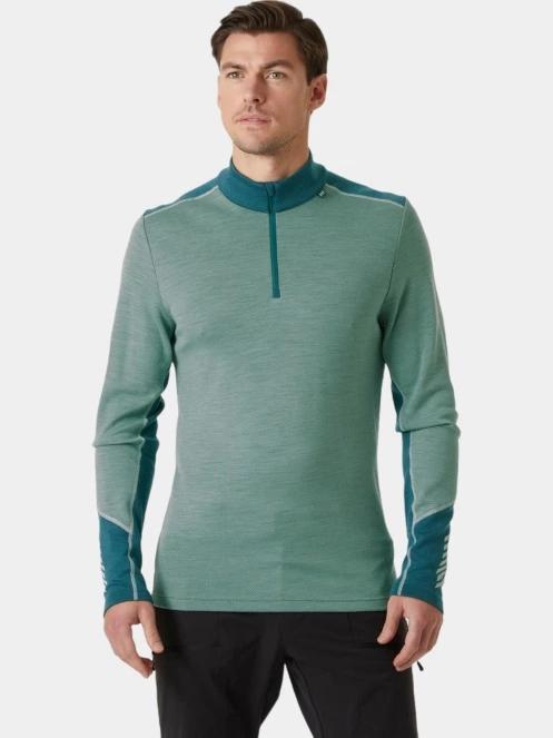 Helly Hansen Lifa Merino Midweight 1/2 Zip férfi aláöltöző felső zöld színben 2