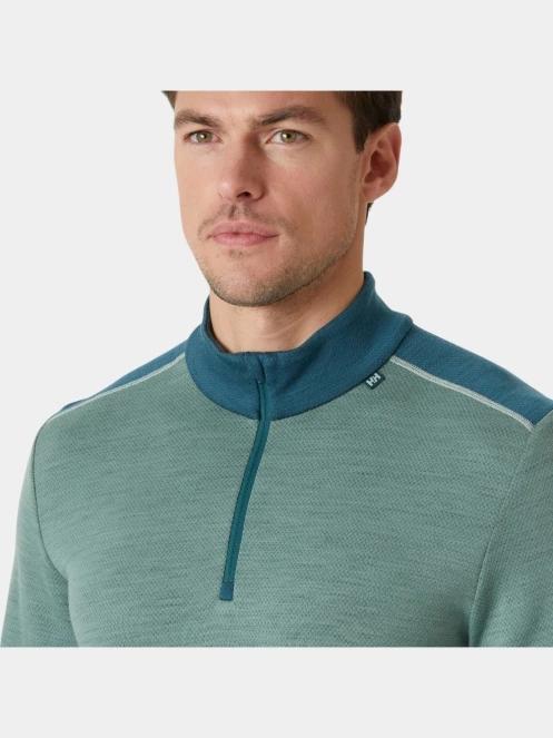Helly Hansen Lifa Merino Midweight 1/2 Zip férfi aláöltöző felső zöld színben 4