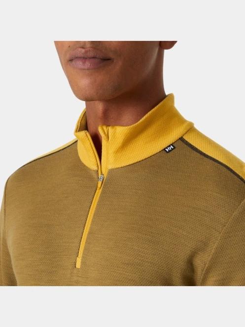 Helly Hansen Lifa Merino Midweight 1/2 Zip férfi aláöltöző felső sárga színben 4